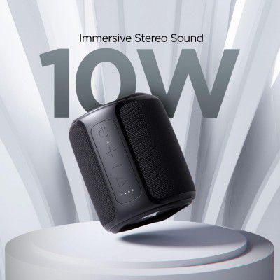 Boat Stone 350 Bluetooth Speaker with 10W RMS Stereo Sound, IPX7 Water Resistance (Black)