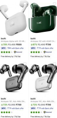 Upto 85% OFF ON Boat Earbuds | Starts at Rs 799