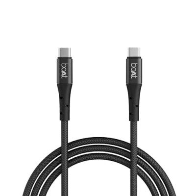 boAt Type-C C300 Tangle-Free,Sturdy Cable with 60W/3A PD(Black)