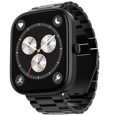 boAt Ultima Prism Smart Watch w/ 1.96" (4.9 cm) AMOLED Display, BT Calling, 700+ Activities, (Steel Black)