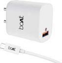 boAt WCD QC3.0 18W (With Type C Cable) 3 A Mobile Charger with Detachable Cable (White, Cable Included)...