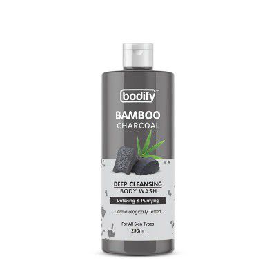Bodify Bamboo Charcoal Deep Cleansing Body Wash, 250 Ml | Detoxing & Purifying | Paraben Free | All Skin Types