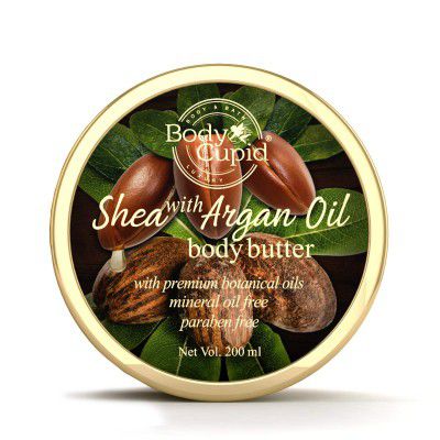 Body Cupid Shea and Argan OIl Body Butter with Shea Butter, Argan Oil, Honey and Aloe Vera Extract - 200 ml