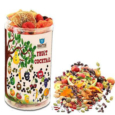 BOGATCHI Fruit Cocktail Heathy Snacks - Real Dried Fruits (Kiwi, Cranberries, Papaya, Blackberries, Black Grapes), Pumpkin Seeds and Choco Chips, 100g