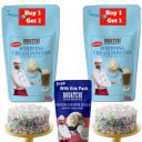 BOGATCHI Whipping cream for cake, Whipping Cream Powder Powder(50g)+ Silver Balls (20g)...