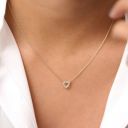 BOGHRA SALES  Gold Tiny Diamond Heart Necklace Diamond Gold-plated Plated Alloy Necklace...