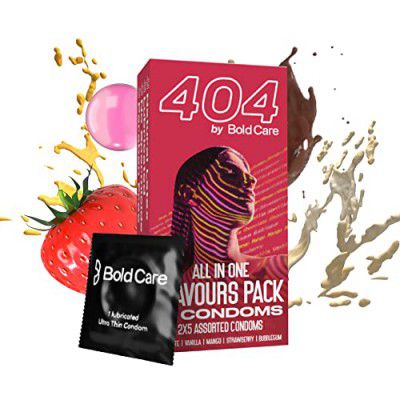 Bold Care 404 All-In-One Multi-Flavour Condoms Pack - 10 Count