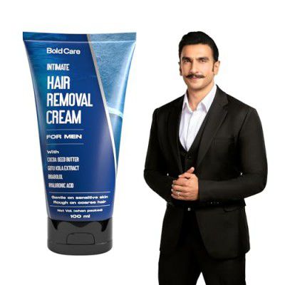 Bold Care Intimate Hair Removal Cream for Men 100 ml – Fast & Painless, Soothing for Unwanted Coarse Pubic Hair, For All Skin Types | body hair remover | intimate hair - private part hair removal
