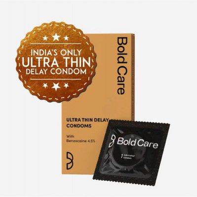 Bold Care Ultra Thin Long Last Condoms - Pack of 10 - Lubricated - Natural Latex Condom  (10 Sheets)