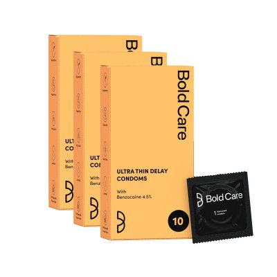 Bold Care Ultra Thin Long Last Condoms (Pack of 3)