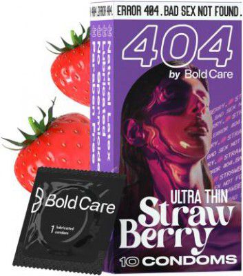Bold Care Ultra Thin Strawberry Flavored Condoms |10 Units | Real Feel Condom (10 Sheets)