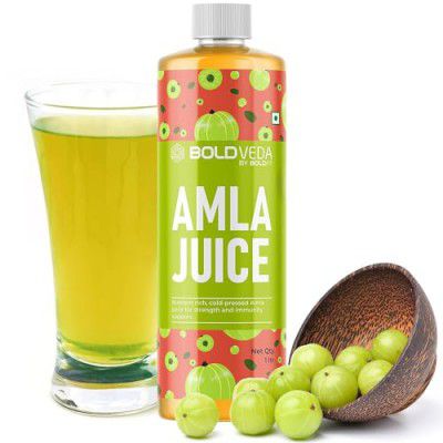 Boldfit Amla Juice - 1 Litre | Rich Source Of Vitamin C & Antioxidants Supports Healthy Hair & Skin | Amla Detox Juice Helps With Metabolism