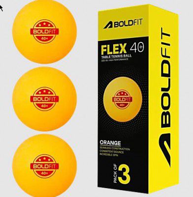 Boldfit Flex 40+ Table Tennis Balls - Orange, 3 pcs