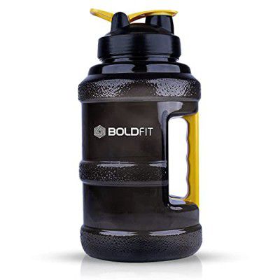 Boldfit Gallon Water Bottle 2.5 Litre for Gym & Sports, Gallon Bottles for Men & Women, Water Gallon 2.5 Litre Gym Water Bottle (Plastic, Black Yellow)