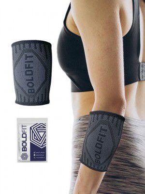 BOLDFIT Grey Printed Wrist Support Sweatband