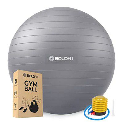 Boldfit Gym Ball for Exercise Anti Burst Exercise Ball with Foot Pump for Workout Yoga Ball for Women and Men Swiss Ball for Balance Stability Training, Birthing Ball for Pregnancy