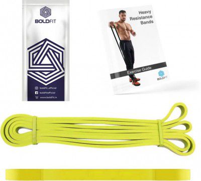BOLDFIT Heavy For Exercise & Stretching Tube For Men & Women Resistance Band (Yellow, Pack of 1)