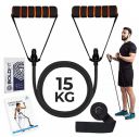 Boldfit Resistance Tube with Foam Handles, Door Anchor for Exercise & Stretching, Suitable in Home & Gym Workout for Men & Women Resistance Tube for Workout, Exercise & Stretching - 15kg Black...