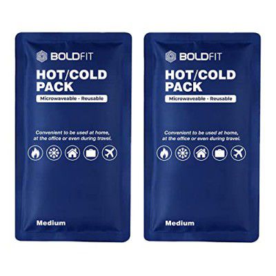 Boldfit Reusable Hot and Cold Ice Pack | Flexible Gel Pack for Pain Relief-Medium Pack of 2
