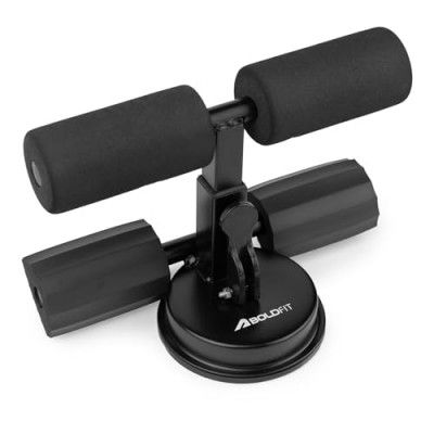 Boldfit Situp Bar For Home Gym Equipment For Home Workout Sit Up Assistant Bar For Sit Ups Abs Exercise Machine Home Exercise Equipment For Belly Fat Workout Portable With Strong Suction Base - Black