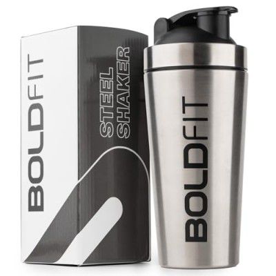 Boldfit Stainless Steel Gym Shaker Bottle Shaker Bottles With Measurement 700 ml Silver