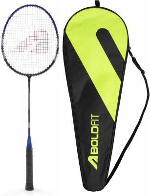 BOLDFIT Thunderbolt Aluminium with cover Blue Strung Badminton Racquet (Pack of: 1, 105 g)
