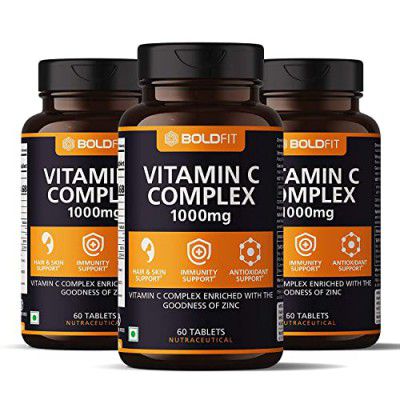 Boldfit Vitamin C Complex 1000mg Tablet with Amla and Zinc - 180 Tablets