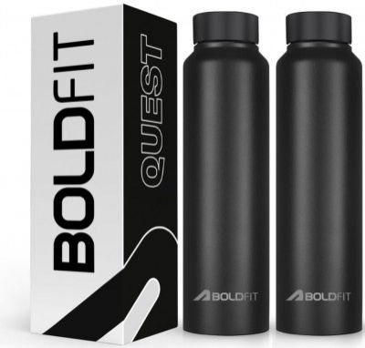 Boldfit Water Bottle Stainless Steel Water Bottle 1 Litre Steel Water Bottles Pack of 2