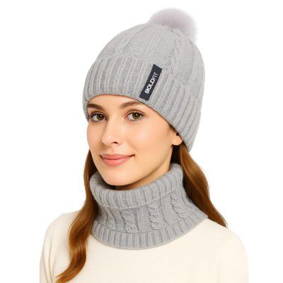 Boldfit Woolen Winter Cap for with Neck Warmer Soft Woolen Cap