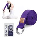 Boldfit Yoga Belt for Women and Men - Yoga Strap for Stretching with Extra Safe Adjustable D-Ring Buckle - Durable and Comfy Texture - Perfect for Your Yoga Session - 6 Feet, Purple...