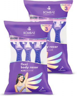 Bombae Flexi Body Razors for Women - 6 | Hair Remover for Arms, Underarms, Bikini, Legs (Pack of 6)