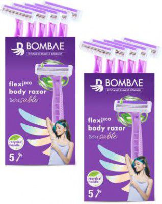 Bombae FlexiEco Reusable Razor for Women (Pack of 10)