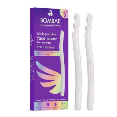 Bombae Glam-up Reusable Beauty Face Razor for Women Facial Hair | For Eyebrows, Upper Lip, Chin, Peach Fuzz, Forehead, Unibrow, Sideburns | Perfect for makeup base (Small)