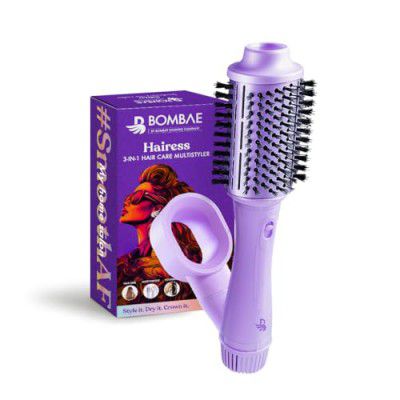 Bombae Hairess Ionic 3-in-1 Hot Air Brush Dryer, Volumizer, & Straightener | 1200 W