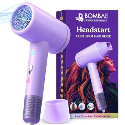 Bombae Ionic Hair Dryer | 1600 Watts | Cool Air Setting | Cool Shot Headstart Hair Dryer | 3 Temperatures Cool, Warm, Hot with LED Sensor