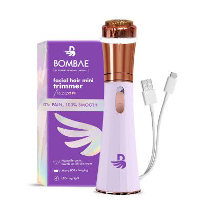 Bombae Mini Trimmer for Women Facial Hair and Eyebrows  | Peach Fuzz, Chin, Sideburns
