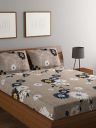 Bombay Dyeing 104 GSM Microfiber Grey Double Bedsheet with 2 Pillow Covers...