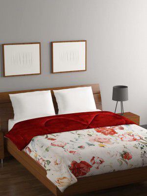 Bombay Dyeing Beige Color Entice One Side Print Revese Plain Double Comforter