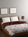 Bombay Dyeing Green Color Entice One Side Print Revese Plain Double Comforter...