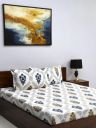 Bombay Dyeing Mimosa 164 TC Microfiber White Double Size Bedsheet with 2 Pillow Covers...