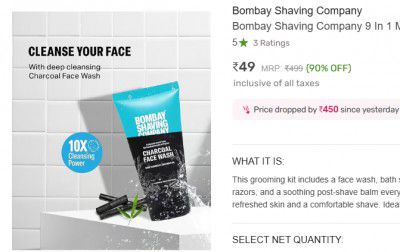Tata Cliq Loot : Bombay Shaving Company 9 In 1 Men's Grooming Kit
