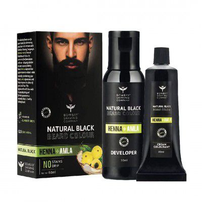 Bombay Shaving Company Beard Colour For Men (Natural Black) with Henna & Amla | Ammonia & Sulphate Free | Made in India - 60ml
