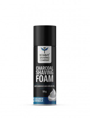 Bombay Shaving Company Charcoal Shaving Foam, 50 gm with Activated Charcoal & Moroccan Argan Oil