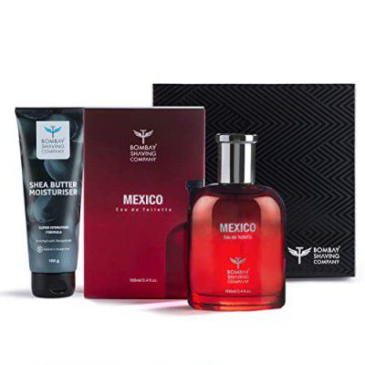 Bombay Shaving Company Co Mens Perfume-Moisturiser Kit Mexico EDT Perfume 100 Ml, Shea Butter Moisturiser