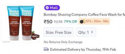 Bombay Shaving Company Coffee Face Wash (Pack of 2)