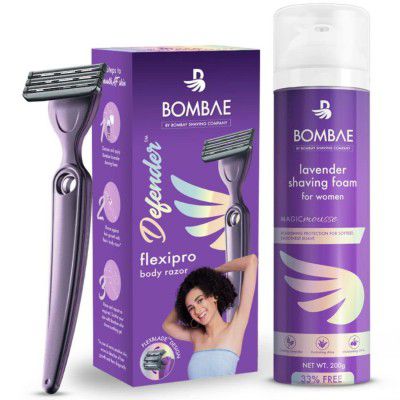 Bombay Shaving Company Defender For Her Razor and Ultra Sensitive Shaving Foam, 200 ml