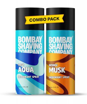 Bombay Shaving company Deodorant Combo - Aqua & Musk - 150ml x 2 | 300 ML