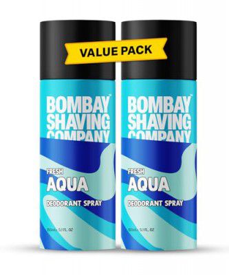 Bombay Shaving Company Deodorant Spray - Aqua 150ml (Pack of 2)