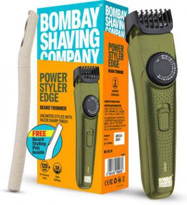 BOMBAY SHAVING COMPANY Flash Charging Men Beard Trimmer with Styling Pen Trimmer 120 min Runtime (Green)