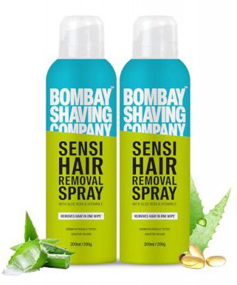Bombay Shaving Company Men Sensi Hair Removal Spray - 200G, Pack Of 2 | For Chest, Arms, Underarms & Legs | Pleasant Smell